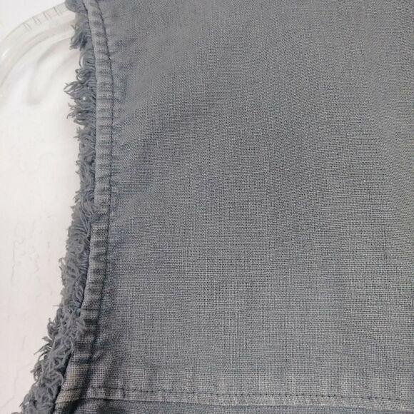 Free People Grey Distressed Linen Button Up Sleeveless Top - Picture 8 of 10